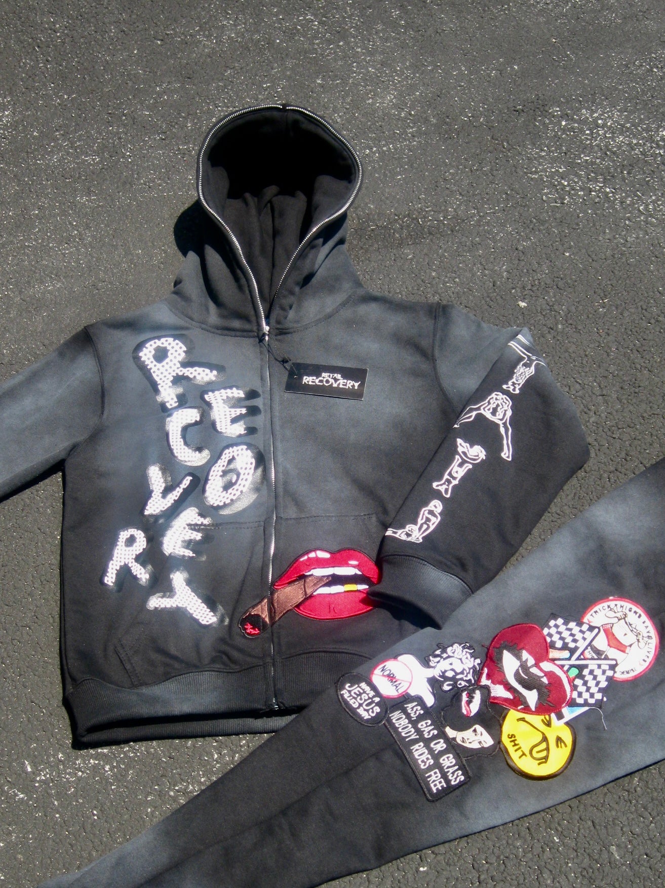 Black Acid Sweatsuit